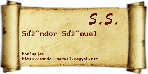 Sándor Sámuel névjegykártya